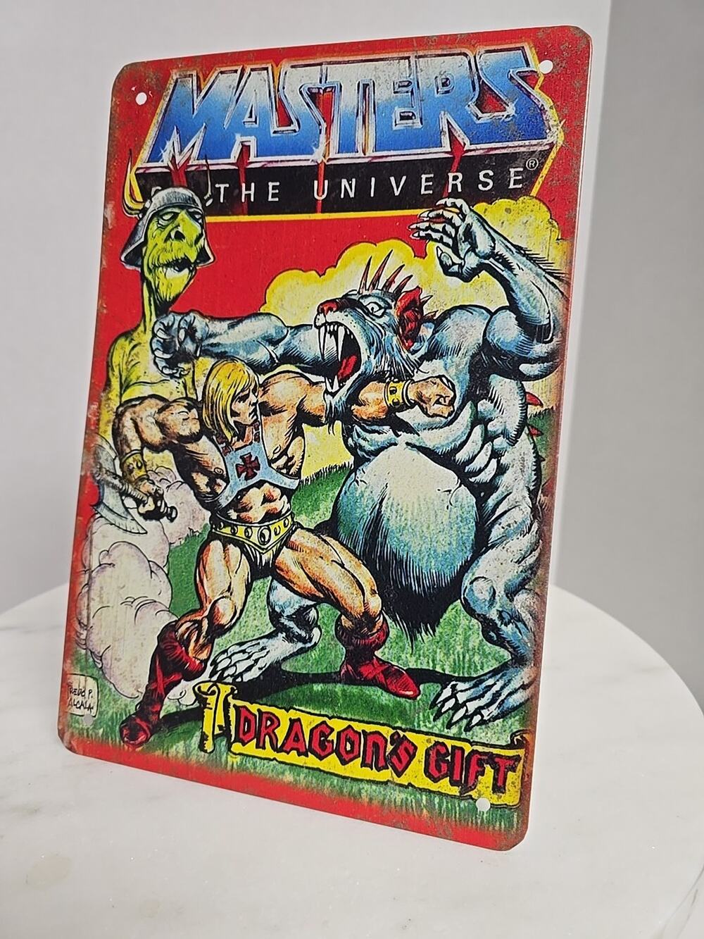 Masters Of The Universe "Dragon's Gift" Mini-comic Tin Sign 8x11" Mattel MOTU